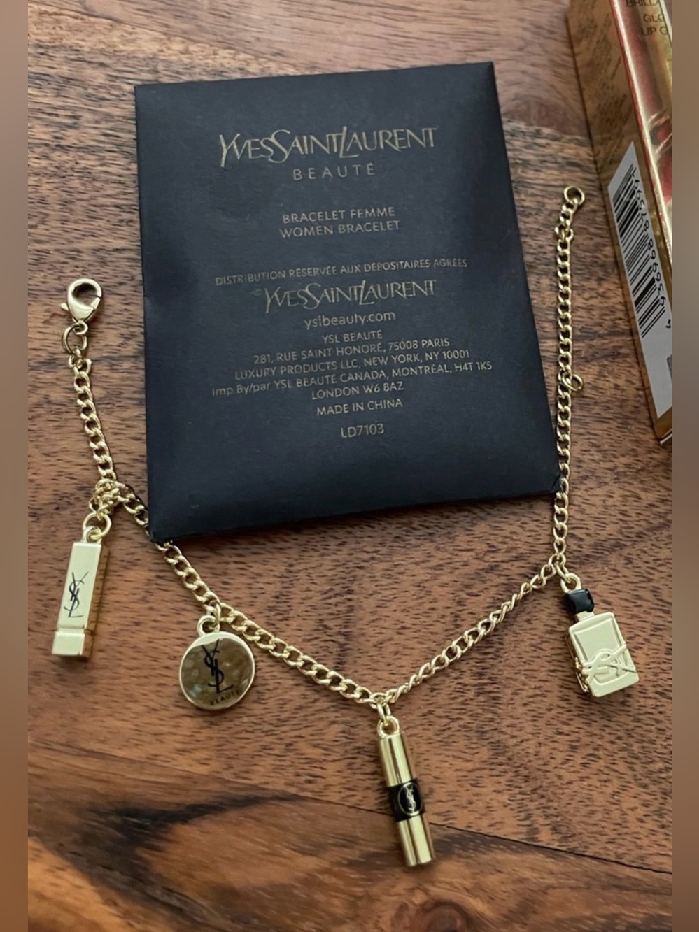 Yves Saint Laurent Beauty Gold-Tone Charm Bracelet